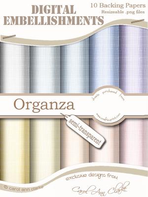 Semi-transparent 'metallic Organza' Digital Embellishments