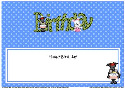 Scottie & Westie Dog Bithday Matching Large Dl Insert