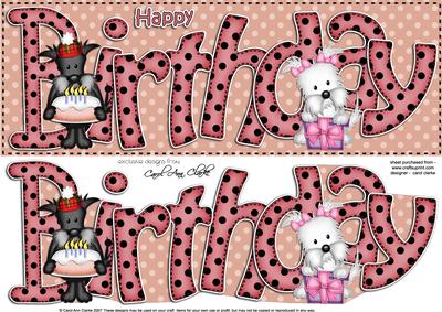 Scottie & Westie Dog Large Dl Birthday 3D Decoupage