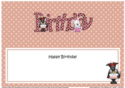 Scottie & Westie Dog Bithday Matching Large Dl Insert