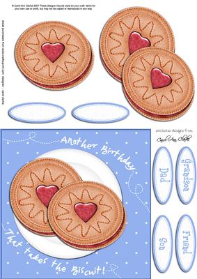 Jammy Dodgers Biscuits Birthday Quick Card N 3D Decoupage