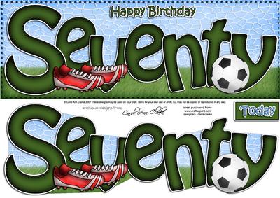 70th Birthday Large Dl Quick Card N 3D Decoupage