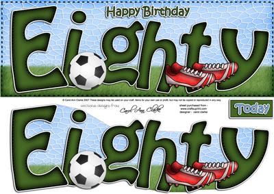 80th Birthday Large Dl Quick Card N 3D Decoupage