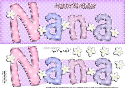 Large Dl Birthday Nana Butterflies Card & 3D Decoupage