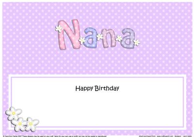 Birthday Nana Butterflies Large Dl Matching Insert