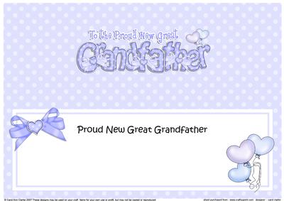 New Great Grandfather Matching Large Dl Insert