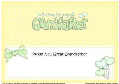 New Great Grandfather Matching Large Dl Insert