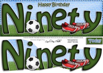 90th Birthday Large Dl Quick Card N 3D Decoupage