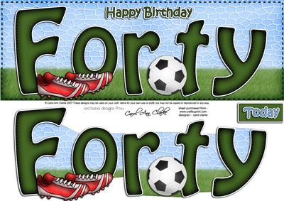 40th Birthday Large Dl Quick Card N 3D Decoupage