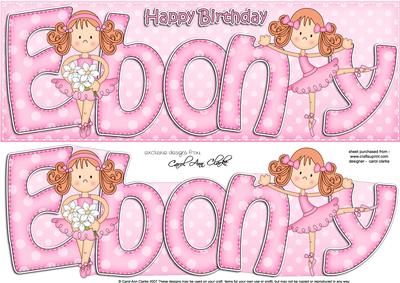 Birthday Ebony Ballerinas Large Dl 3D Decoupage