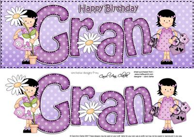 Girlz Birthday Gran Large Dl Quick Card 3D Decoupage