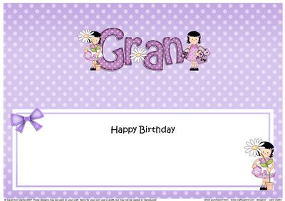 Girlz Birthday Gran Large Dl Matching Large Dl Insert