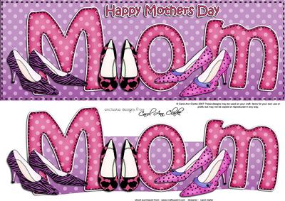 Large Dl Mothers Day Mom Shoes Quick Card 3D Decoupage