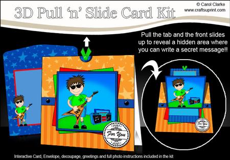 3D Rock Star Jaz Pull N Slide Kit with 3D Decoupage