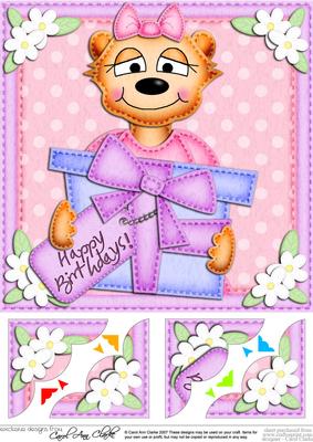 8 x 8 Mia Meerkat's Present Scalloped Corner Topper