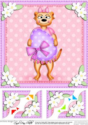 8 x 8 Mia Meerkat's Easter Egg Scalloped Corner Topper