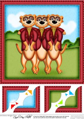 8 x 8 Meerkats Scalloped Corner Topper