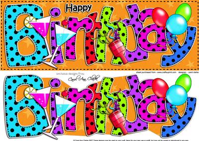 Large Dl Birthday Quick Card 3D Decoupage