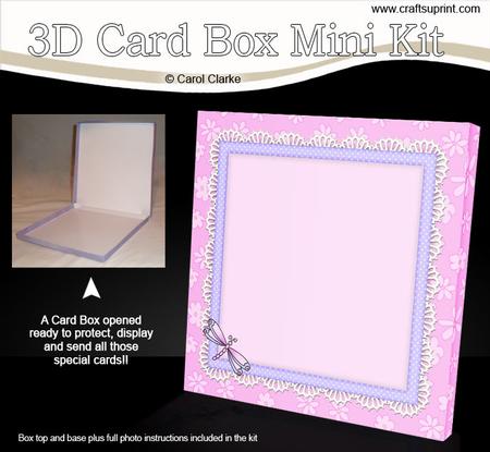 Dragonflies & Lace 5 x 5 Square Card Box Mini Kit