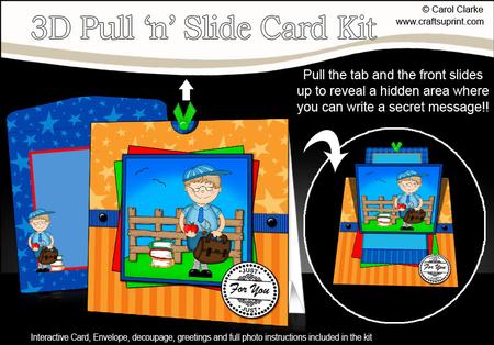 3D Schoolboy Zeke Pull N Slide Kit with 3D Decoupage