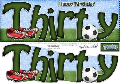 30th Birthday Large Dl Quick Card N 3D Decoupage