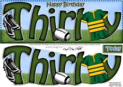 30th Birthday Large Dl Quick Card N 3D Decoupage