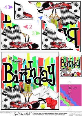 Birthday Sports N Games Wavy Corner Side Stacker Topper