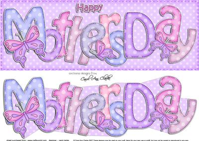 Large Dl Mothers Day Butterflies Card & 3D Decoupage
