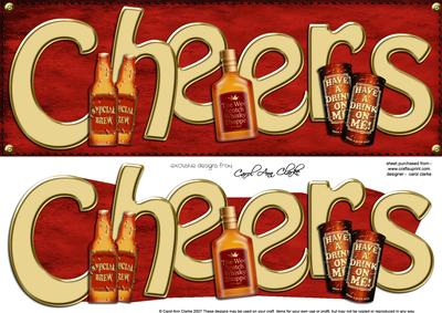 Cheers Booze Large Dl 3D Decoupage