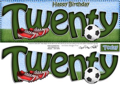 20th Birthday Large Dl Quick Card N 3D Decoupage