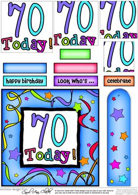 70th Birthday Quick Card with Pyramage