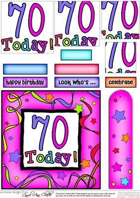 70th Birthday Quick Card with Pyramage