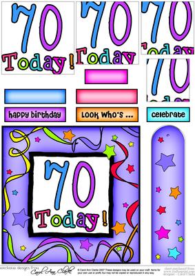 70th Birthday Quick Card with Pyramage