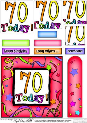 70th Birthday Quick Card with Pyramage