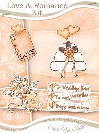 Love & Romance Kit in Gold with Step by Step Decoupage