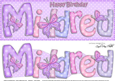 Large Dl Birthday Mildred Butterflies Card & 3D Decoupage