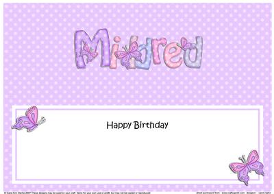 Mothers Day Mildred Butterflies Large Dl Matching Insert