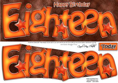 18th Birthday Large Dl Quick Card N 3D Decoupage