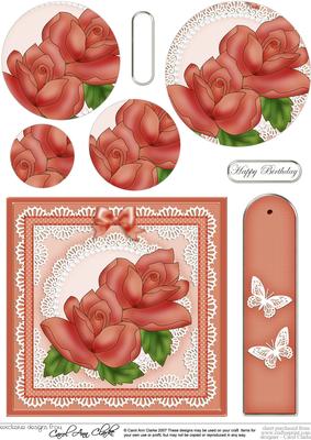 Just Roses Quick Card with Circle Pyramage Topper