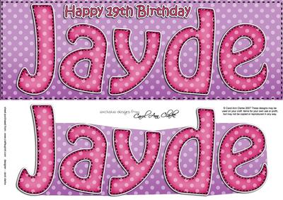 19th Birthday Jayde Large Dl 3D Decoupage