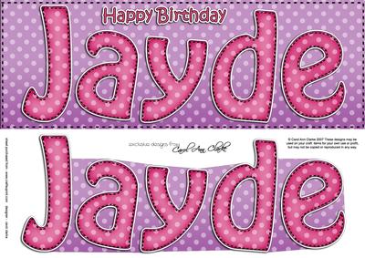 Birthday Jayde Large Dl 3D Decoupage