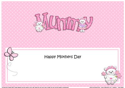 Mothers Day Mummy Teddies Matching Large Dl Insert