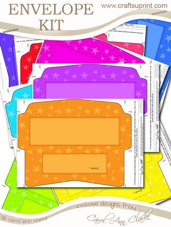 10 Mini Dl (80 x 215mm) Bright Stars Envelope Kit