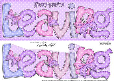 Sorry You're Leaving Butterflies Large Dl with 3D Decoupage