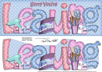 Sorry You're Leaving Crafts Large Dl with 3D Decoupage