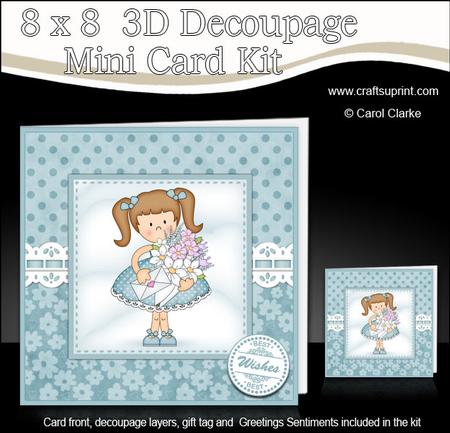 8 x 8 3D Liz's Flowers Mini Kit with 3D Decoupage