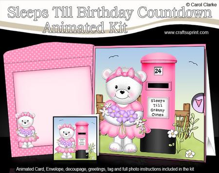 3D Teddy Tess Sleeps Till Granny Comes Countdown Moveable