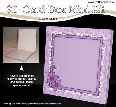Pretty Violas & Lace 4 x 4 Square Card Box Mini Kit