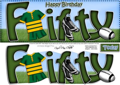 50th Birthday Large Dl Quick Card N 3D Decoupage