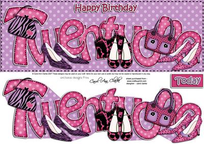 21st Birthday Large Dl Quick Card N 3D Decoupage